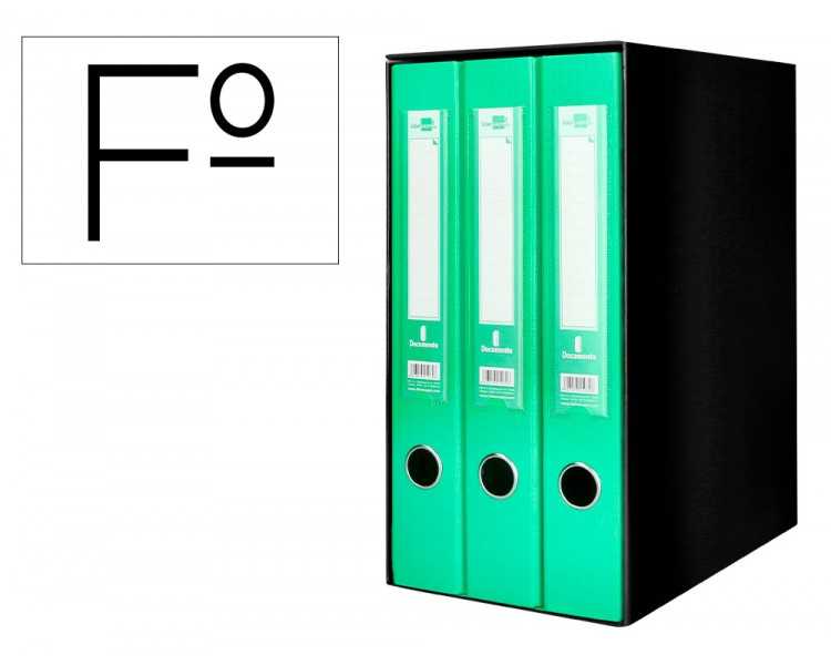 Modulo liderpapel 3 archivadores folio 2 anillas mecanismo de palanca 52mm verde pastel