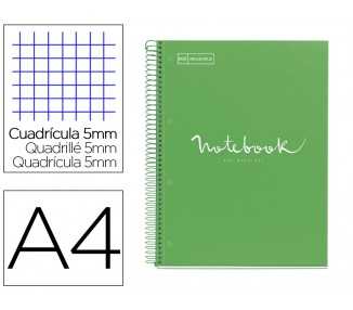 Cuaderno espiral miquelrius notebook 1 emotions tapa forrada din a4 microperforado 80 hojas 90g/m2 cuadro 5 mm