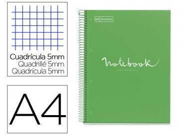 Cuaderno espiral miquelrius notebook 1 emotions tapa forrada din a4 microperforado 80 hojas 90g/m2 cuadro 5 mm