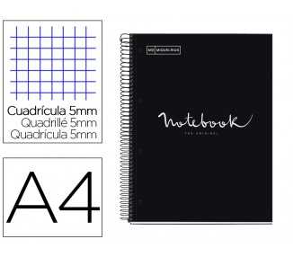 Cuaderno espiral miquelrius notebook 1 emotions tapa forrada din a4 microperforado 80 hojas 90g/m2 cuadro 5 mm