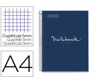 Cuaderno espiral miquelrius notebook 1 emotions tapa forrada din a4 microperforado 80 hojas 90g/m2 cuadro 5 mm
