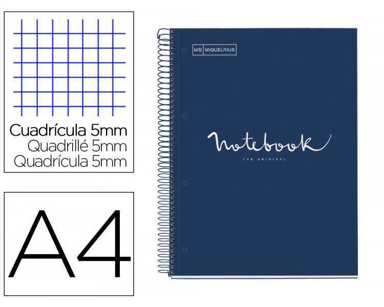 Cuaderno espiral miquelrius notebook 1 emotions tapa forrada din a4 microperforado 80 hojas 90g/m2 cuadro 5 mm