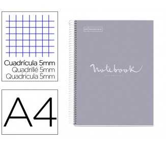 Cuaderno espiral miquelrius notebook 1 emotions tapa forrada din a4 microperforado 80 hojas 90g/m2 cuadro 5 mm