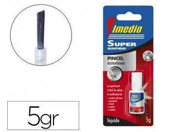 Pegamento imedio super rapido adhesivo instantaneo pincel bote de 5 gr