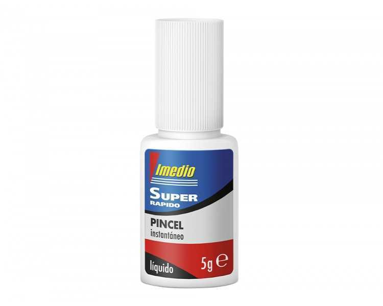 Pegamento imedio super rapido adhesivo instantaneo pincel bote de 5 gr