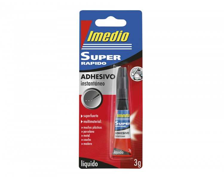 Pegamento imedio super rapido adhesivo instantaneo bote de 3 gr