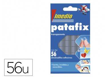 Sujetacosa imedio patafix almohadilla adhesiva transparente removible blister de 56 unidades