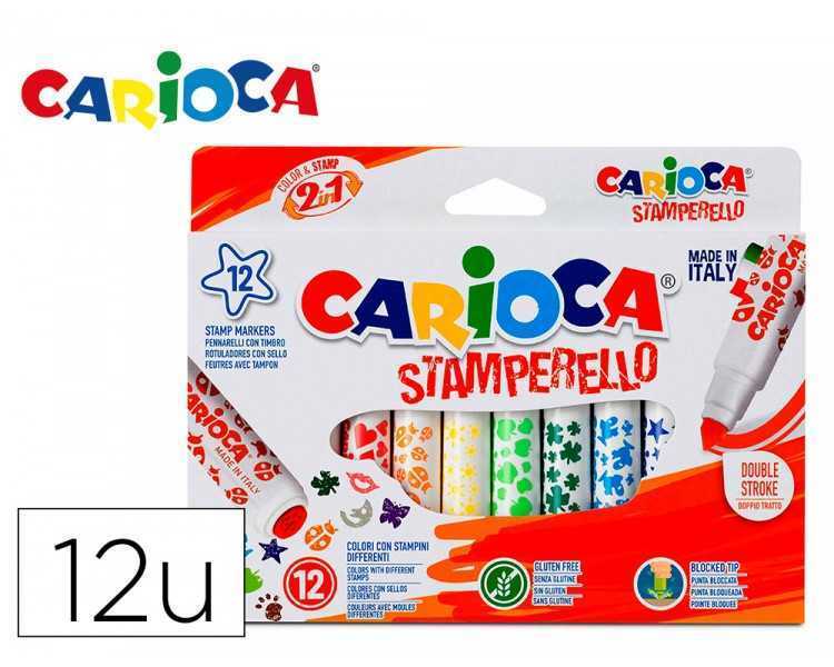 Rotulador carioca stamperello caja 12 unidades colores surtidos