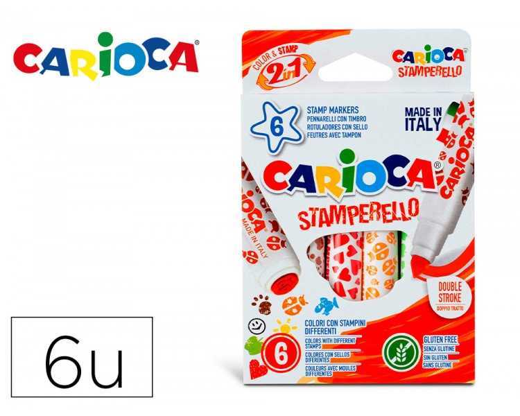 Rotulador carioca stamperello caja 6 unidades colores surtidos