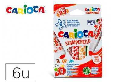 Rotulador carioca stamperello caja 6 unidades colores surtidos
