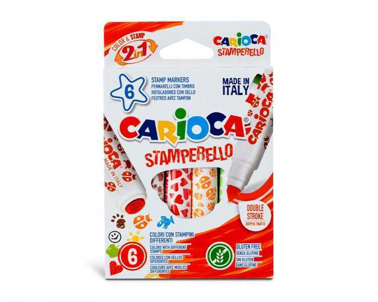 Rotulador carioca stamperello caja 6 unidades colores surtidos