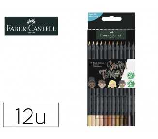 Lapices de colores faber castell black edition tonos de piel caja de 12 unidades colores surtidos
