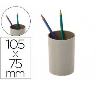 Cubilete portalapices archivo 2000 gris opaco plastico 100% reciclado diametro 75 mm alto 105 mm