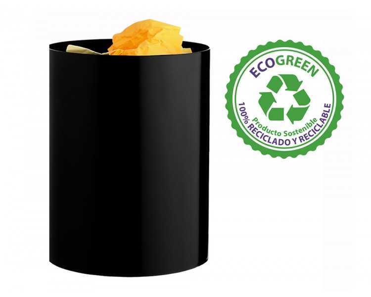 Papelera plastico archivo 2000 ecogreen 100% reciclada 18 litros color negro 260x335 mm