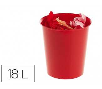 Papelera plastico archivo 2000 ecogreen 100% reciclada 18 litros color rojo 290x310