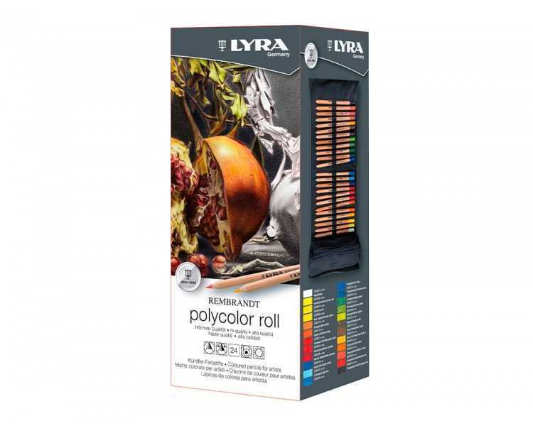Lapices de colores lyra rembrandt polycolor 24 colores surtidos en estuche de tela enrollable