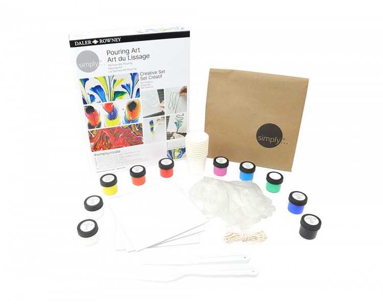 Set de pintura daler rowney simply creativo pouring
