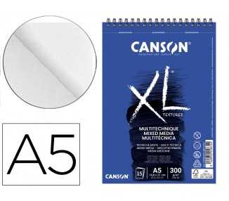 Bloc dibujo acuarela canson xl mix media grano medio din a5 15 hojas 300 gr/m2