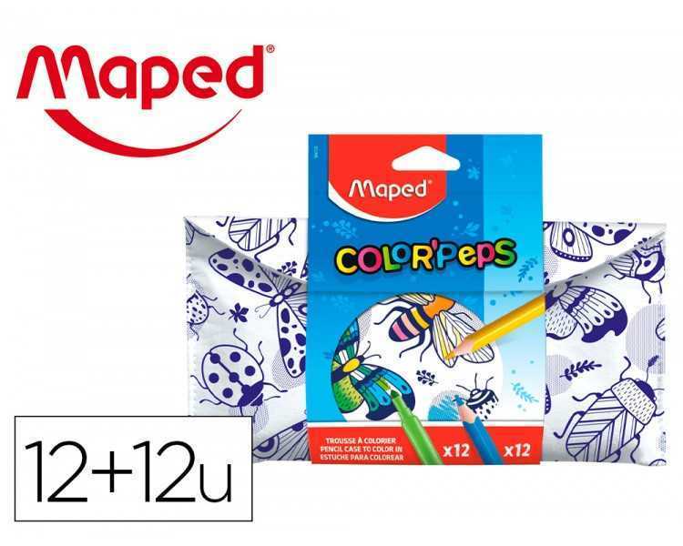 Set para colorear maped 12 rotuladores + 12 lapices colores surtidos