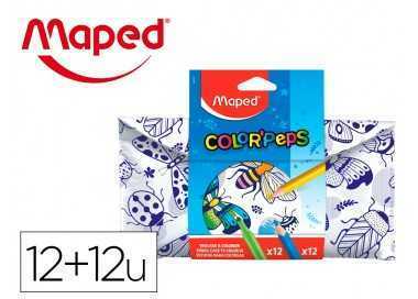 Set para colorear maped 12 rotuladores + 12 lapices colores surtidos