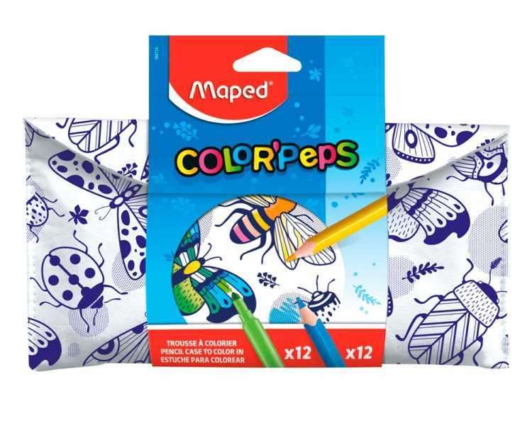 Set para colorear maped 12 rotuladores + 12 lapices colores surtidos