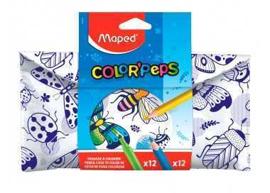 Set para colorear maped 12 rotuladores + 12 lapices colores surtidos Set para colorear maped 12 rotuladores + 12 lapices colores surtidos