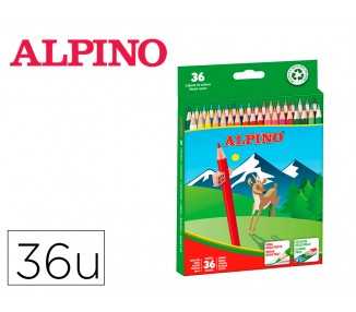 Lapices de colores alpino caja 36 unidades colores surtidos largos