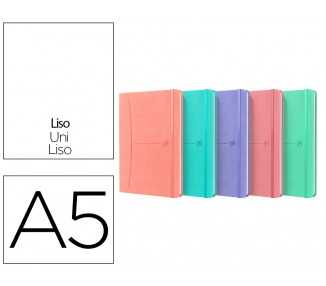 Cuaderno oxford cosida tapa extradura din a5 80 hojas liso colores pastel surtidos