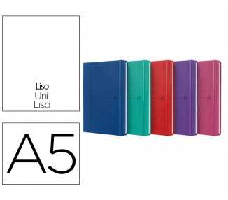 Cuaderno oxford cosida tapa extradura din a5 80 hojas liso colores vivos surtidos