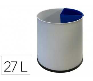 Papelera metalica sie para reciclaje con 1 departamento extraible 27 litros 300x295 mm