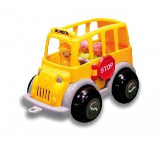 Juego andreu toys ecoline midi bus escolar + 1 conductor + 2 figuras