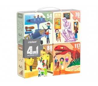Puzle mideer 4 en 1 museo 54/70/88/117 piezas