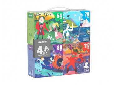 Puzle mideer 4 en 1 cuento de hadas 54/70/88/117 piezas