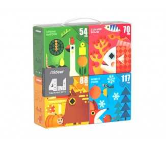 Puzle mideer 4 en 1 estaciones 54/70/88/117 piezas