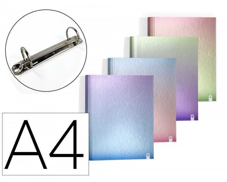 Carpeta 4 anillas de 25 mm carchivo din a4 carton forrado color metalizado gradient