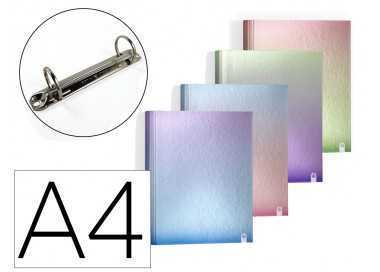 Carpeta 4 anillas de 25 mm carchivo din a4 carton forrado color metalizado gradient