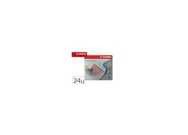 Lapices de colores stabilo acuarelables carbothello arty estuche metalico de 24 colores surtidos
