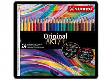 Lapices de colores stabilo acuarelables original arty estuche metalico de 24 colores surtidos
