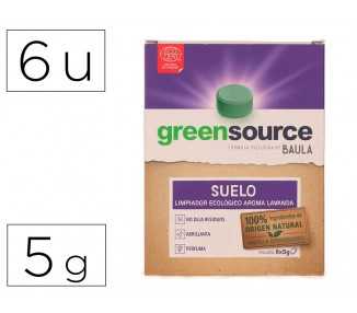 Limpiador de suelos bunzl greensource ecologico pastilla de 5 gr paquete de 6 unidades
