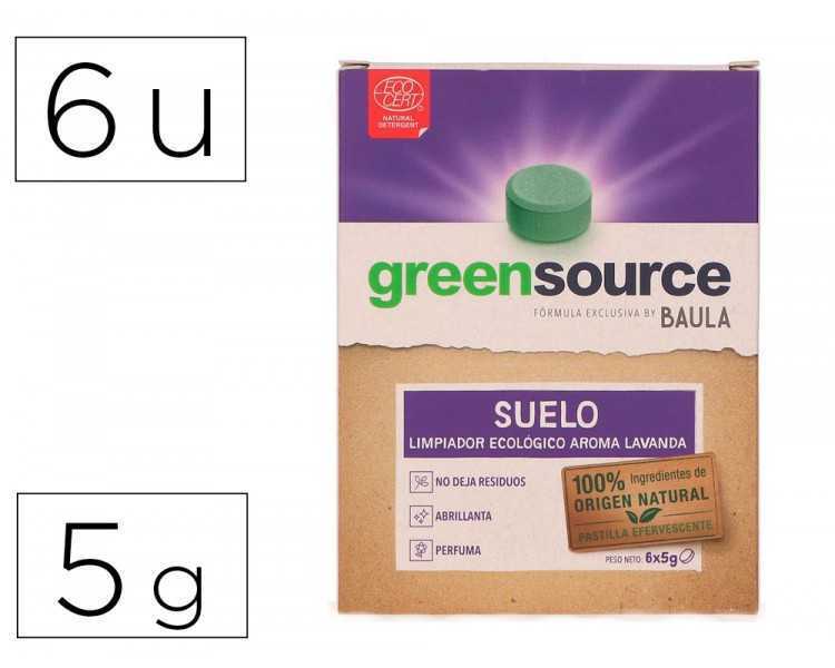 Limpiador de suelos bunzl greensource ecologico pastilla de 5 gr paquete de 6 unidades
