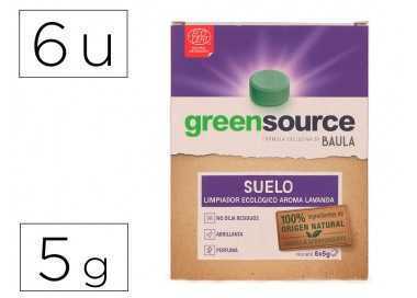 Limpiador de suelos bunzl greensource ecologico pastilla de 5 gr paquete de 6 unidades