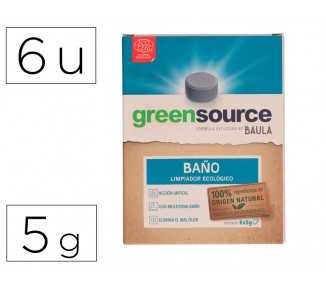 Limpiador de baños bunzl greensource ecologico pastilla de 5 gr paquete de 6 unidades