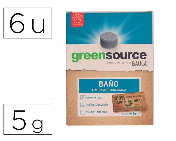 Limpiador de baños bunzl greensource ecologico pastilla de 5 gr paquete de 6 unidades
