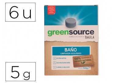 Limpiador de baños bunzl greensource ecologico pastilla de 5 gr paquete de 6 unidades