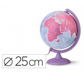 Globo terraqueo nova rico con luz base y meridiano color morado diametro 25 cm