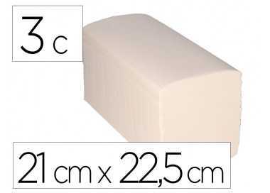 Toalla secamanos bunzl greensource hidrosoluble celulosa blanco plegado en v 3 capas 21x22,5 cm caja de 15