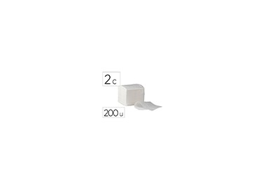 Papel higienico bunzl greensource celulosa plegado en v 2 capas caja de 40 paquetes de 200 unidades