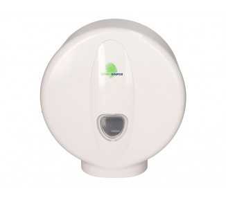 Dispensador papel higienico bunzl greensource mini jumbo fabricado en abs color blanco