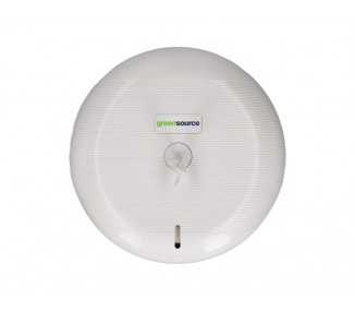 Dispensador papel higienico industrial greensource extraccion central compacto fabricado en abs blanco