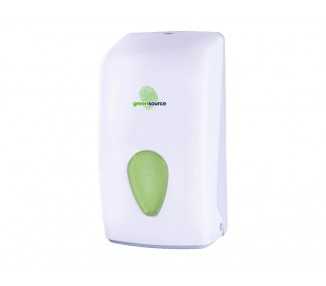 Dispensador papel higienico bunzl greensource plegado zig-zag fabricado en abs color blanco